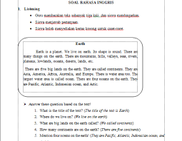 Sebagian besar kata diucapkan dengan tepat 3 c. Contoh Soal Ujian Praktek Bahasa Inggris Kelas 6 Sd