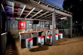 A backyard bar with a sleek concrete countertop that requires no special masonry skills? Top 50 Best Backyard Outdoor Bar Ideas Cool Watering Holes