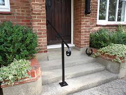 Black handrail for 1 or 2 step wrought iron grab rail solid steel hand rail safety railing for stairs steps. Wrought Iron Handrails Metal Handrails