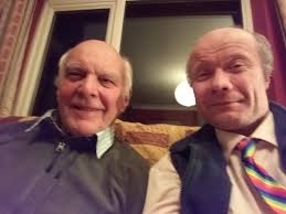 Amidst the joy of having lunch with my former Music teacher and old friend  Derek Watmough MBE (pictured with me