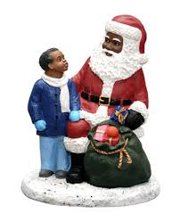 Santa claus inflatable santa santa claus costume santa claus hat santa claus figure santa claus figurine santa claus toilet santa claus doll santa add delight to any occasion and get grooving in the holiday spirits with these trendy and lively african american black inflatable santa claus at. Niyae Com Black Santa Claus Figurine With African American Boy