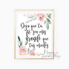 Faith Spanish Printable Quote Art Spanish Wall Art Home Etsy In 2020 Printable Art Quotes Bible Verse Prints Christian Birthday Quotes