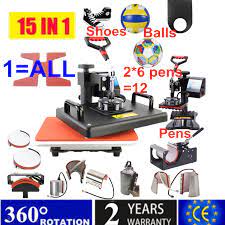 15 In 1 Combo Multifunctional Sublimation Heat Press Machine T Shirt Heat Transfer Printer For Mug Cap Football Bottle Pen Shoe Printers Aliexpress