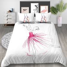 Économisez 6 % au moment de passer la commande. Parure De Lit Blanche Pour Fille Magnifique Housse De Couette Artistique Pour Danseuse De Ballet Aliexpress