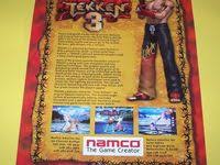 Tekken 3 Namco Video Arcade Game Flyer 1996 Original Nos Ready To Frame Artwork Sheet Martial Arts Karate Fighting Action Game Room Wall Art Game Room Wall Art Arcade Games Arcade
