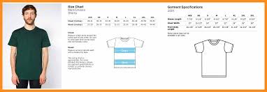 4 5 American Apparel Sizing Chart Memo Example