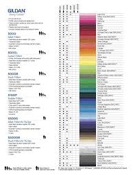Gildan T Shirt Color Chart