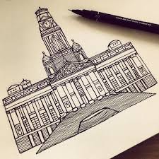 Bryony Drew On Instagram Portsmouth Guildhall Portsmouthguildhall Architecture Building Design Detail Illustration Illustrator Illustrated Art Eskiz