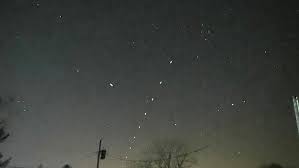 Starlink satellites are most visible in the night sky right before dawn and right after dusk, which is the exact time that astronomers are hunting. Stars Lined Up In Night Sky Leave Some Michiganders Mystified Wwmt