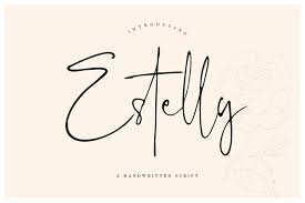Rate this font font name custom text abcde. Estelly Stylish Signature 223502 Script Font Bundles