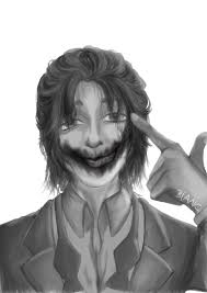 Joker Jr. (Grayscale practice) Blanc - Illustrations ART street