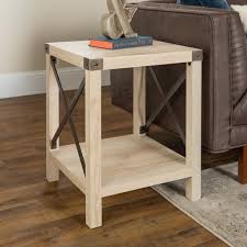 The table also comes with a bottom shelf for storage. Woven Paths Magnolia Metal X End Table White Oak Walmart Com Walmart Com