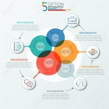 Modern Infographics Options Banner Area Chart With 5 Intersection