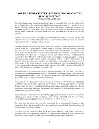 NORTH DAKOTA STATE ELECTRICAL BOARD MINUTES