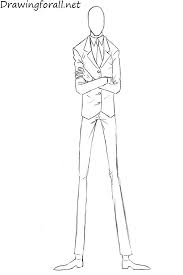 How To Draw Slenderman Slenderman Draw Drawing Lessons
