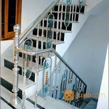 Harga railing tangga atau railing balkon stainless minimalis mulai rp800 ribu/meter, bergantung type dan ukuran bahan stainless yang digunakan serta paduan bahannya. Railing Tangga Stainless Steel Kab Bekasi Jualo