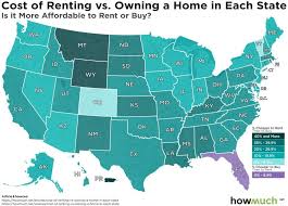How Much Cheaper It Is To Rent Than Buy A Home In Every U S State Vivid Maps Rent Home Buying Map