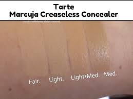 Tarte Marcuja Creaseless Concealer Full Cover Concealer Review Swatches Of Shades