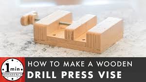After spreading glue, set the work to be clamped on top of a scrap piece of plywood. How To Make A Wooden Drill Press Vise One Minute Workbench