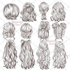 Hairstyles Clipart Hair Set Digital Download Custom Hairstyles Hair Clip Art Character Hair Fashion Girl Gift Planner Clipart 12 Png Images In 2021 Girl Hair Drawing Hair Sketch Hair Clipart