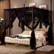 The most amazing and luxurious king size canopy beds! Amazon Com Nattey 4 Corners Post Canopy Bed Curtain King Size Black 4 Opening Mosquito Net Canopy Bed Cover Home Kitchen