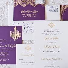 Chic Purple And Gold Wedding Invitation Purple Wedding Invitations Purple And Gold Wedding Wedding Invitations