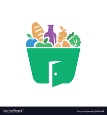Grocery Store Or Grocery Delivery Companys Logo Vector Image In 2021 Delivery Groceries Vector Logo Logo