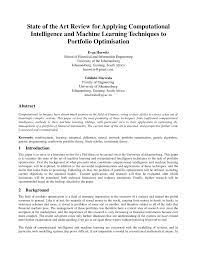 Neural networks, fuzzy systems and evolutionary computation. Pdf State Of The Art Review For Applying Computational Intelligence And Machine Learning Techniques To Portfolio Optimisation