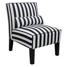 Wirksworth 25.25 w tufted faux leather slipper chair and ottoman. Skyline Armless Chair Canopy Stripe Black White Striped Chair Upholstered Chairs White Chair
