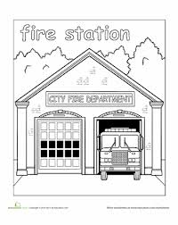 Paint The Town Fire Station Preschool Coloring Pages Community Places
