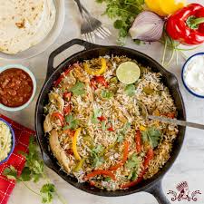 Chicken And Royal Basmati Rice Fajita Skillet Basmati Recipes Basmati Rice Recipes Mexican Chicken Recipes