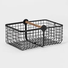 Metal 2 In 1 Wire Basket With Wood Handle Black Project 62 Target