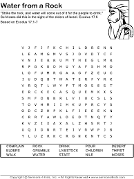 Top 10 moses coloring pages for preschoolers: Water From A Rock Word Search Sermons4kids