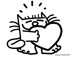 Dibujo De El Gato Y El Corazon Para Colorear Corazon Para Colorear Dibujos Y Dibujos Faciles