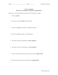 Worksheet will open in a new window. Worksheet Distance And Displacement