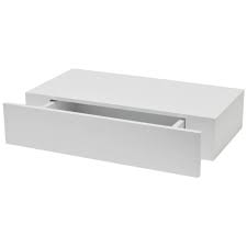 B Organised Wohnwande Modern Wandregal Mit Schublade Trend Regal Board Bucherregal Schwebend 48 Cm Weiss Glanz Wandregal Mit Schublade Schubladenregale Regal