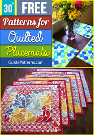 Customizing placemats is an excellent idea and super easy if you own a cricut machine. 30 Free Patterns For Quilted Placemats Guide Patterns