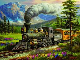 Amazon Com Rockland Express 500 Piece Jigsaw Puzzle By Sunsout Toys Games Train Pictures Train Drawing Old Trains
