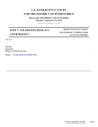 U.S. BANKRUPTCY COURT FOR THE DISTRICT OF PUERTO RICO