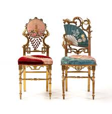 Set Of Two Alphonsine Ballroom Chairs In Carved And Gilt Wo Chair Carving Gilt