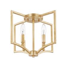 Handy in spaces with low ceilings, flush mount lights like this are a great way to light a room from above in style, but without a chandelier or pendant's dangling drama. Gold Flush Semi Flush Lighting