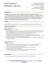 cable technician resume samples
