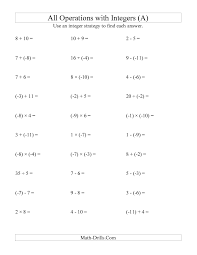 Pin By Ashlee Rp On Math Math Fact Worksheets Integers Worksheet Adding Integers Worksheet