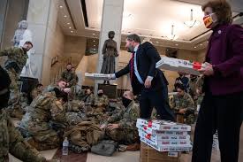 I spotted the national guard sleeping in the hallways of the capitol as i walked in this morning. National Guard Sleeping On Capitol Floor As Troops Prepare For Inauguration Bomb Threat Mirror Online