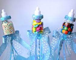 Baby Bottle Favors Picks Or Sticks Baby Shower Centerpiece Decoration Blue Baby Bottle Par Baby Bottle Favors Simple Baby Shower Baby Shower Centerpieces