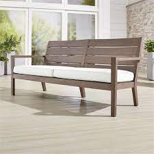Regatta Grey Wash Sofa With White Cushion Reviews Crate And Barrel Outdoor Wood Furniture Outdoor Sofa Outdoor Furniture