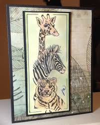 I Break For Stamps Safari Animals Daubed Distress Inks To Color Animals Safari Animals Penny Black Distress Ink