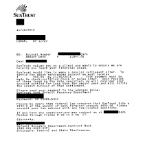 Let us know how we can help. Debt Settlement Letter With Suntrust Bank Client Saved 68