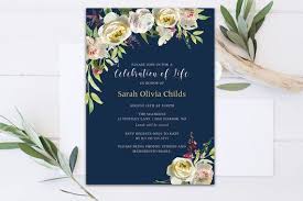 Celebration Of Life Floral Memorial Invitation Printable Etsy In 2020 Celebration Of Life Invitations Printable Invitations