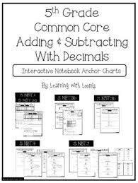 Common Core Adding And Subtracting Decimals Unit Anchor Charts